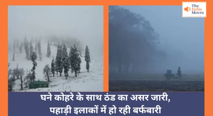 Today Weather : घने कोहरे के साथ ठंड का असर जारी, पहाड़ी इलाकों में हो रही बर्फबारी