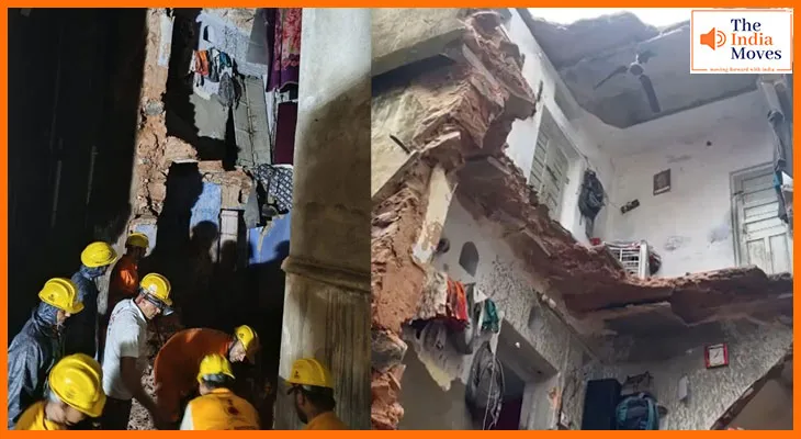 जयपुर में चार मंजिला मकान अचानक ढहा: पिता-बेटी की मौत, मलबे में दबे कई लोग