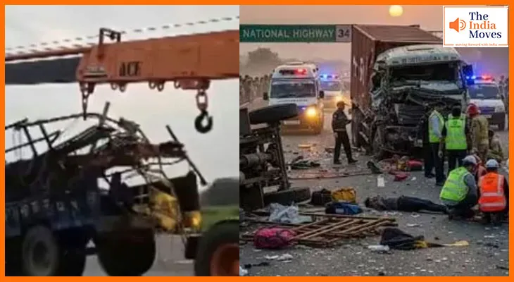 बुलंदशहर में बड़ा हादसा, कंटेनर-ट्रैक्टर टक्कर में 8 की मौत, कई घायल