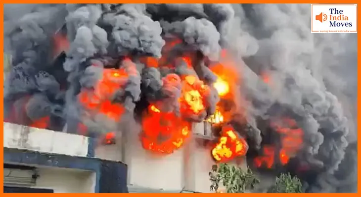 भिवंडी में कपड़ा डाई फैक्ट्री में भीषण आग, मौके पर दमकल की गाड़ियां मौजूद