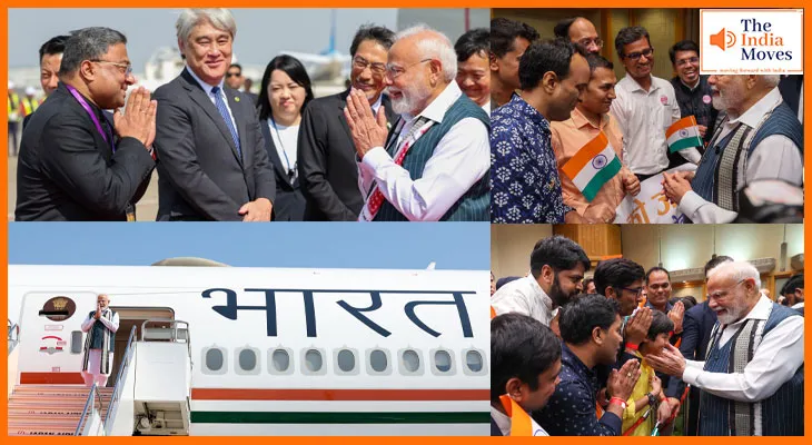 टोक्यो पहुंचे पीएम मोदी का एयरपोर्ट पर भव्य स्वागत