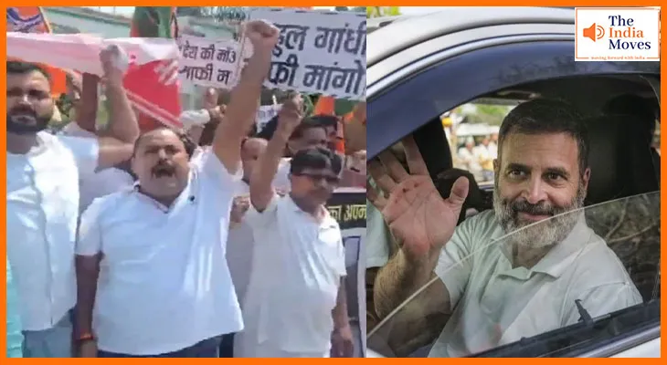 रायबरेली में राहुल गांधी का जमकर विरोध, मंत्री दिनेश सिंह और BJP कार्यकर्ता बीच सड़क धरने पर बैठे