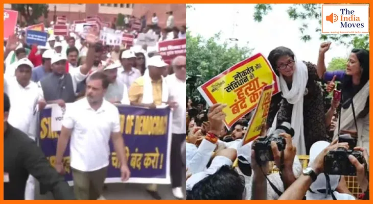 SIR और 'वोट चोरी' के खिलाफ विपक्ष का हंगामा, प्रियंका-राहुल हिरासत में, महुआ मोइत्रा बेहोश