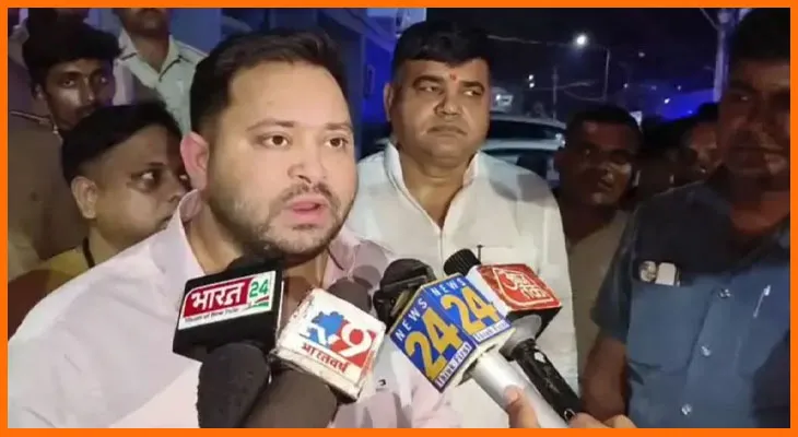 मधेपुरा से पटना लौटते वक्त तेजस्वी के काफिले में घुसा बेकाबू ट्रक
